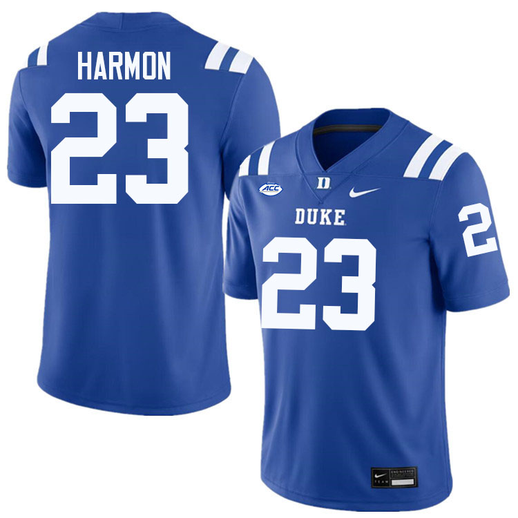 Duke Blue Devils #23 Kolbe Harmon College Football Jersey Stitched-Blue